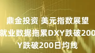 鼎金投资 美元指数展望：疲软就业数据拖累DXY跌破200日均线